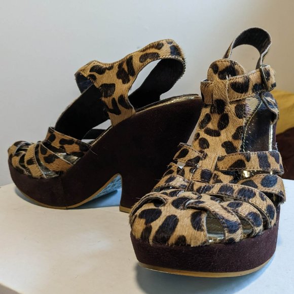 Platform Pony Hair Sandals - Picture 1 of 5